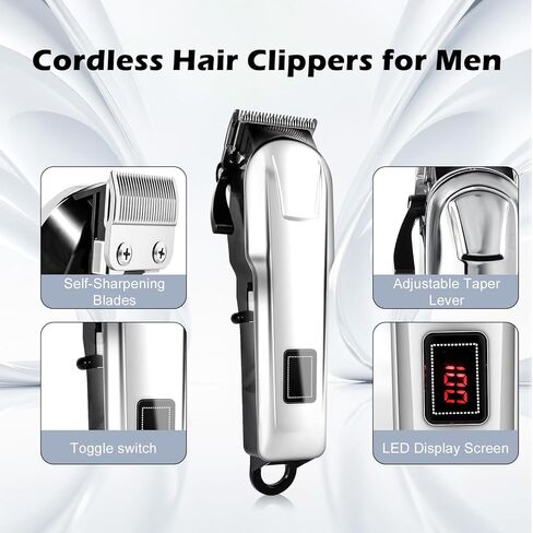 4 Pack Hair Clippers for Men Cordless Clippers for Hair Cutting Rechargeable Beard Hair Trimmer LED Display in Kuwait