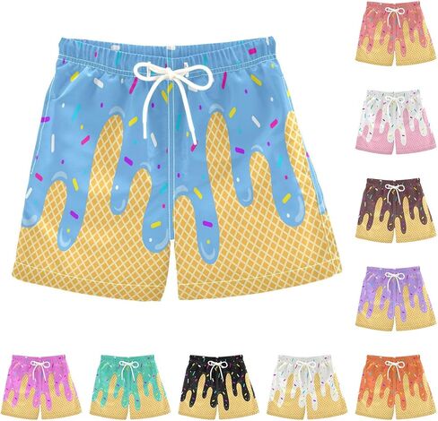 الآيس كريم السراويل الفتيان الصيف لطيف Preppy الآيس كريم بالتنقيط البيسبول السراويل الرباط مرونة الخصر النشطة المسار السراويل القصيرة in Saudi Arabia