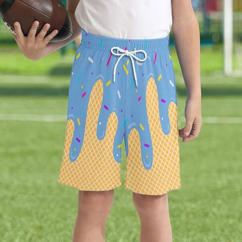 الآيس كريم السراويل الفتيان الصيف لطيف Preppy الآيس كريم بالتنقيط البيسبول السراويل الرباط مرونة الخصر النشطة المسار السراويل القصيرة in Kuwait