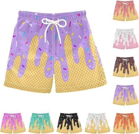 الآيس كريم السراويل الفتيان الصيف لطيف Preppy الآيس كريم بالتنقيط البيسبول السراويل الرباط مرونة الخصر النشطة المسار السراويل القصيرة in Kuwait