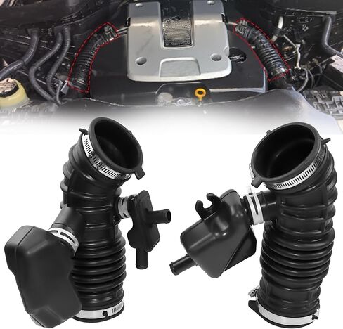 165761CB0A خرطوم منظف الهواء الأمامي الأيسر والأيمن للمحرك متوافق مع INFINITI FX35 Base Sport 2009-2012 3.5L V6 يستبدل 16576-1CB1A 165761CB1A 16576-1CB0A 2 قطعة أنبوب مدخل أنبوب مخرج القناة in Saudi Arabia