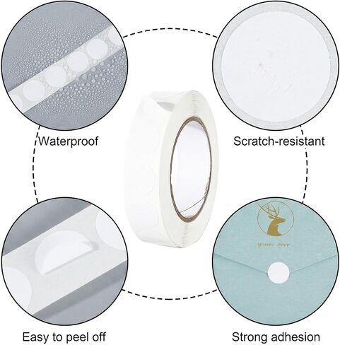 cobee 2000 Pcs White Round Stickers, 1/2 Inch Circle Dot Stickers Price Tags, Coding Label Waterproof Small Round Sticker for Office Shop Home Classroom Marking in Saudi Arabia