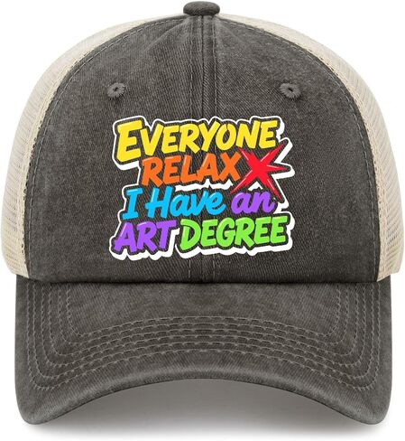 Everyone Relax, I Have an Art Degree Hat for Men Classic Washed Distressed in Saudi Arabia