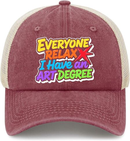 Everyone Relax, I Have an Art Degree Hat for Men Classic Washed Distressed in Saudi Arabia