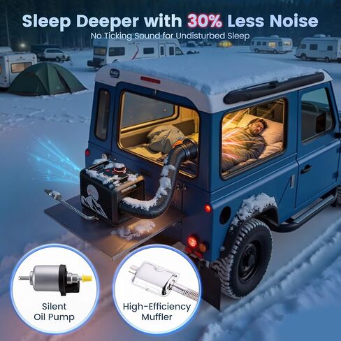 سخان ديزل 8 كيلو وات، الكل في واحد 7.5 لتر، سخان هواء ديزل ماكس 110/12/24 فولت مع التحكم في التطبيق، استشعار درجة الحرارة اللاسلكية ووضع الارتفاع لـ RV Garage Camper 2025 مطور in Kuwait
