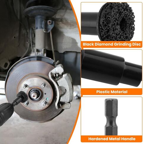 Wheel Hub Cleaning Tool, Brake Hub Cleaning Kit with 5 Pads, Wrenches Quick Rust Removal for Lug Studs and Rotors, Fits Power Drill or 1/2" Impact Driven in Saudi Arabia