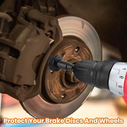 Wheel Hub Cleaning Tool, Brake Hub Cleaning Kit with 5 Pads, Wrenches Quick Rust Removal for Lug Studs and Rotors, Fits Power Drill or 1/2" Impact Driven in Saudi Arabia