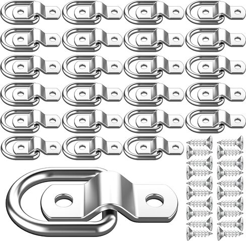 24 حزمة من حلقات D التي تربط خطافات المرساة، حلقات ربط مرساة مقطورة 1/4 بوصة بسعة 2400 رطل، دعامة تثبيت للشاحنات والمقطورات لسيارات الدفع الرباعي، وRV، والتخييم، وسرير شاحنة مقطورة، بيك اب مغلق (فضي) in Kuwait