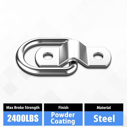 24 حزمة من حلقات D التي تربط خطافات المرساة، حلقات ربط مرساة مقطورة 1/4 بوصة بسعة 2400 رطل، دعامة تثبيت للشاحنات والمقطورات لسيارات الدفع الرباعي، وRV، والتخييم، وسرير شاحنة مقطورة، بيك اب مغلق (فضي) in Kuwait