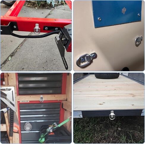 24 حزمة من حلقات D التي تربط خطافات المرساة، حلقات ربط مرساة مقطورة 1/4 بوصة بسعة 2400 رطل، دعامة تثبيت للشاحنات والمقطورات لسيارات الدفع الرباعي، وRV، والتخييم، وسرير شاحنة مقطورة، بيك اب مغلق (فضي) in Kuwait