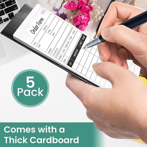 Sales Order Book – 5-Pack Sales Order Book 2-Part Carbonless – 5.5 x 8.3 Receipt Books for Small Business, Boutique – Invoice Order Pads – 250 Invoices per Set in Saudi Arabia