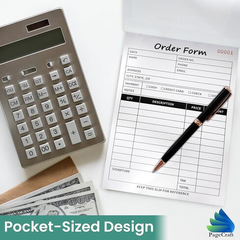 Sales Order Book – 5-Pack Sales Order Book 2-Part Carbonless – 5.5 x 8.3 Receipt Books for Small Business, Boutique – Invoice Order Pads – 250 Invoices per Set in Saudi Arabia