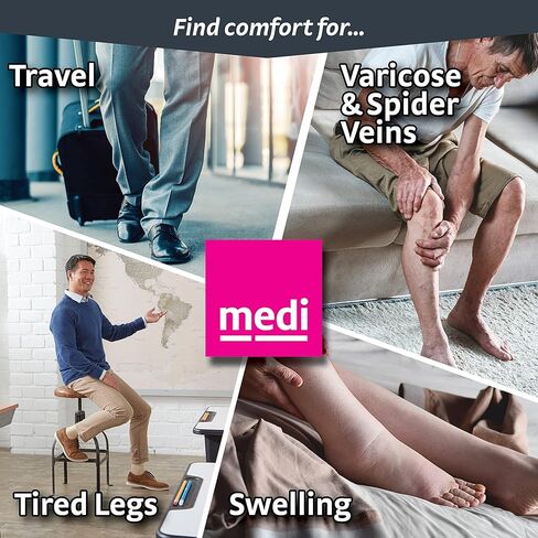 Mediven للرجال كلاسيكي - جوارب عالية الضغط 30-40 مم زئبق، جوارب مغلقة لتدوير الساق، تغطية دعم الساق in Kuwait