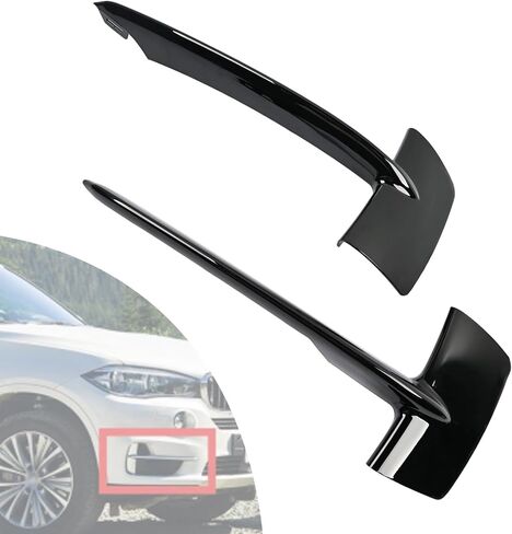زوج غطاء مصبغة المصد الأمامي يحل محل 51117303113 51117303114 متوافق مع BMW X5 F15 2014-2018 شريط شبكة إضاءة الضباب قالب تقليم أسود لامع جانب السائق الأيسر وجانب الركاب الأيمن in Kuwait