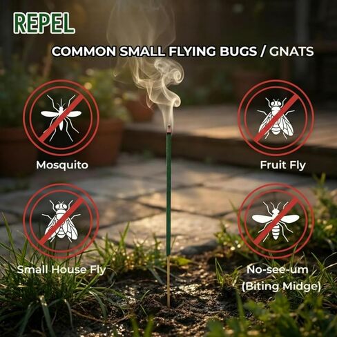 KICKOUTOR® Citronella Incense Sticks Outdoor, 240 Count Natural Mosquito Repellent for Patio Backyard Camping, 1-Hour Burn DEET-Free Flying Insect & Bug Control - Gnat No-See-um in Kuwait