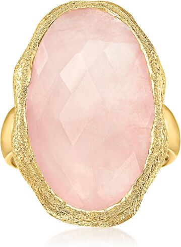 Ross-Simons 17.00 Carat Rose Quartz Ring in 18kt Gold Over Sterling in Saudi Arabia