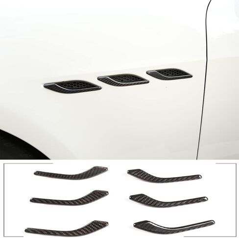LLKUANG Soft Carbon Fiber Side Air Vent Fender Cover Trim Sticker Trim for Maserati Ghibli 2014 2015 2016 2017 2018 2019 2020 2021 2022 Exterior Accessories in Saudi Arabia