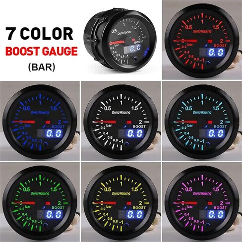2 ''52 مللي متر العرض المزدوج 2BAR دفعة مقياس 7 ألوان Led متر مع محرك متدرج سيارة متر BX101496 in Kuwait