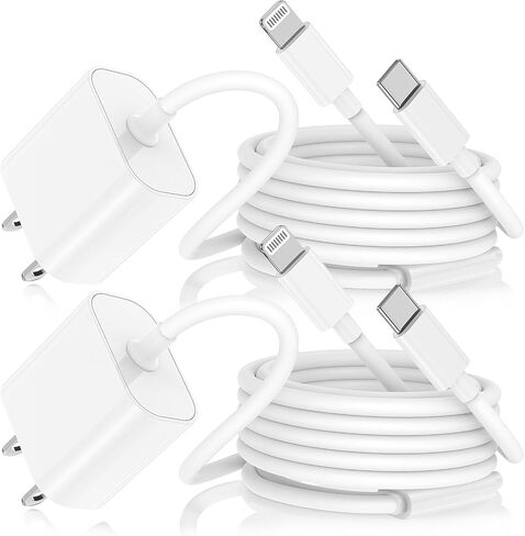 iPhone 15 Charger 10 Ft with 20w USB C Charger Block,2-Pack 20W Fast Wall Charger for 15/15 Pro/Pro Max/iPad Pro AirPods/Samsung and More, with 2 Pack 10ft USB-C Cable in Kuwait