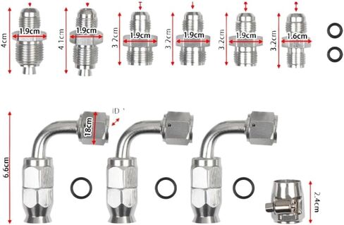 6AN Power Steering Hose Kit Compatible With C10 LS Swap Connects GM Type 2 in Kuwait
