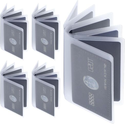 5 Packs Wallet Insert Plastic, Clear Debit Card Skin, Photo Card Holder Wallet Inserts Clear Plastic Vinyl Picture and Cards Holder for Bifold or Trifold(12 Pages) in Saudi Arabia