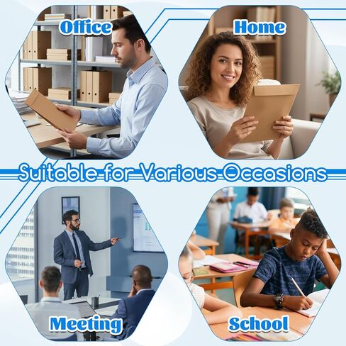 30 حزمة من مظاريف ورق الكرافت الكبيرة القابلة للتوسيع، 9.3 بوصة × 13 بوصة، مظاريف بريدية كبيرة بإغلاق بخطاف وحلقة، مغلف كتالوج مضاد للتمزق لتخزين مستندات الملفات الورقية في المكاتب، بني in Kuwait