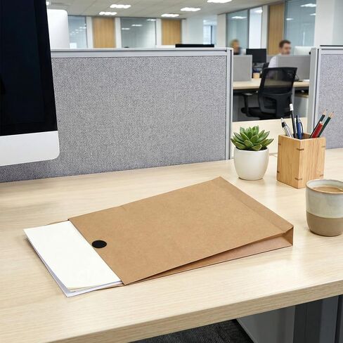 30 حزمة من مظاريف ورق الكرافت الكبيرة القابلة للتوسيع، 9.3 بوصة × 13 بوصة، مظاريف بريدية كبيرة بإغلاق بخطاف وحلقة، مغلف كتالوج مضاد للتمزق لتخزين مستندات الملفات الورقية في المكاتب، بني in Kuwait