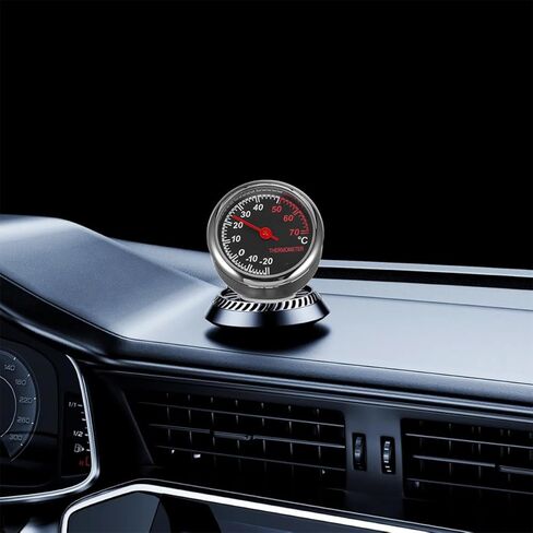 Zerodeko 2pcs Mechanical Car Thermometer Metal Temperature Meter for Vehicle Interior Dashboard Accurate Temperature Gauge for Automotive Use in Saudi Arabia