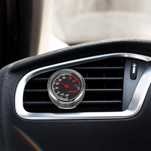 Metal Car Thermometer 2pcs with High-Precision Sensor, Vehicle Dashboard Temperature Gauge for Interior Monitoring, Outdoor Thermometer Compatible with Cars and Trucks in Saudi Arabia