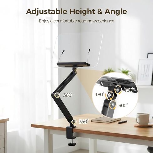حامل كتب بمشبك مكتب مع ذراع قابل للتعديل، حامل كتب مريح لسطح المكتب للقراءة، حامل كتب الطبخ قابل للطي مع مشبك للمكتب، حامل قراءة الكتب بدون استخدام اليدين in Kuwait