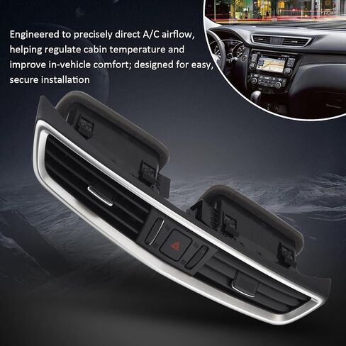Center Dash A/C Air Vent Panel Compatible with N Rogue 2014-2020 & Rogue Sport 2017-2022, Dashboard AC Outlet Replacement 68750-6MA0A 68750-6FL0A 68750-5HA0A, Silver in Saudi Arabia