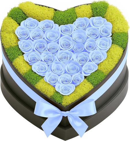 100 Preserved Roses in Designer Heart-Shaped Box, Real Forever Roses, Long-Lasting 1+ Year, No Watering, Luxury Home Décor Arrangement, Valentine’s Day Gift for Wife or Girlfriend in Saudi Arabia
