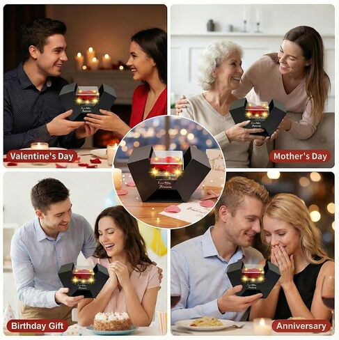 وردة حمراء حقيقية محفوظة، قلادة S925 مع قلب أحبك بـ 100 لغة، هدايا عيد ميلاد من الزهور الأبدية للنساء وأمها وزوجته وصديقتها في عيد الحب، وعيد الميلاد، وعيد الأم in Kuwait