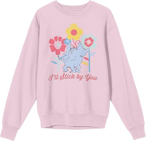 Bioworld Horton Hears A Who Horton & Flowers Adult Cradle Pink Crew Neck Long Sleeve Sweatshirt in Saudi Arabia