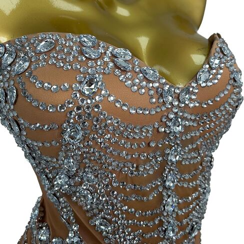 Women Sparkly Sheer Mesh Cocktail Ball Gowns Luxury Fashion Crystals White Feather Prom Dress for Birthday Party Dresses at Night in Saudi Arabia