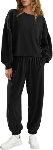 LAMISSCHE Womens Lounge Sets 2 Piece Outfits Matching Sets Long Sleeve Top Jogger Set Airport Travel Outfit Tracksuit in Kuwait