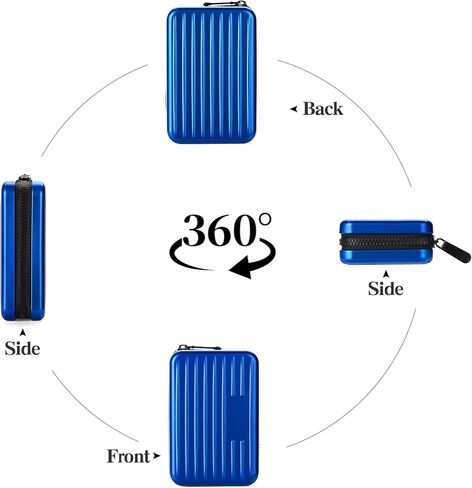 حامل بطاقات الائتمان للنساء RFID بسحاب من الألومنيوم ومحفظة لبطاقات العمل حافظة معدنية لبطاقة الهوية للرجال in Kuwait