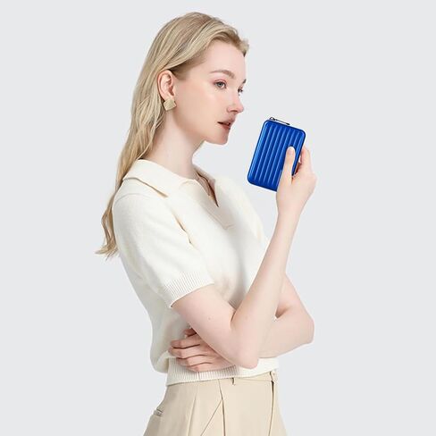 حامل بطاقات الائتمان للنساء RFID بسحاب من الألومنيوم ومحفظة لبطاقات العمل حافظة معدنية لبطاقة الهوية للرجال in Kuwait