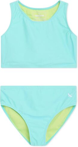 Eddie Bauer Girls' Swimwear UPF 50+ High-Neck Stretchable Racerback Bikini Set in Saudi Arabia