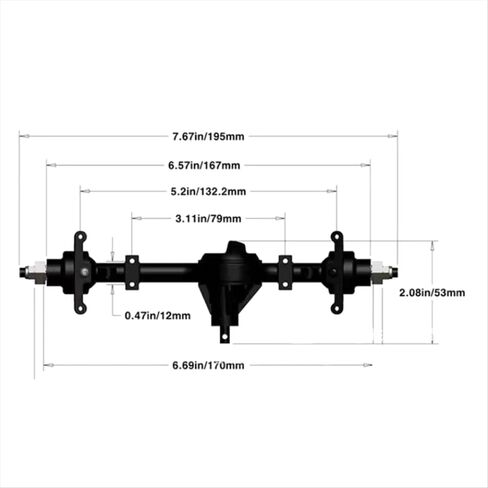 Metal Axle Set T89C Full Compatible with 1/10 Scale RC Track YotaII Yota 2nd Generation Black in Kuwait