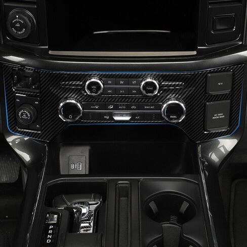 Central Control Air Conditioner Panel Trim Cover Carbon for Ford for F150 2021-2022 Front Center,Interior,Center Console CCACPTCFFF2C in Saudi Arabia