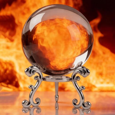 60mm Ice Cracked Crystal Ball Paperweight with Stand Decorative Healing Glass Ball – Christmas Decor Feng Shui Home Ornaments Divination, Photography, Gothic-Style Gifts in Saudi Arabia