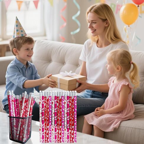 48 قطعة من أقلام الرصاص الخشبية لعيد الحب على شكل قلب مع ممحاة لمستلزمات حفلات عيد الحب in Kuwait