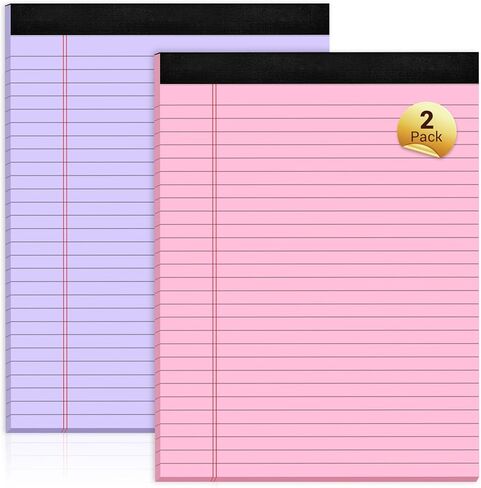 Pink Legal Pads 8.5 x 11 Wide Ruled Notepads, 3 Pack Note Pads 8.5 x 11 Lined Paper Pink Writing Pads 30 Sheets per Notepad Double-Side Printed Colored Legal Pads for Home, Office, School in Kuwait