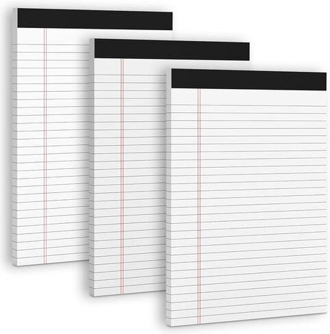 Pink Legal Pads 8.5 x 11 Wide Ruled Notepads, 3 Pack Note Pads 8.5 x 11 Lined Paper Pink Writing Pads 30 Sheets per Notepad Double-Side Printed Colored Legal Pads for Home, Office, School in Kuwait