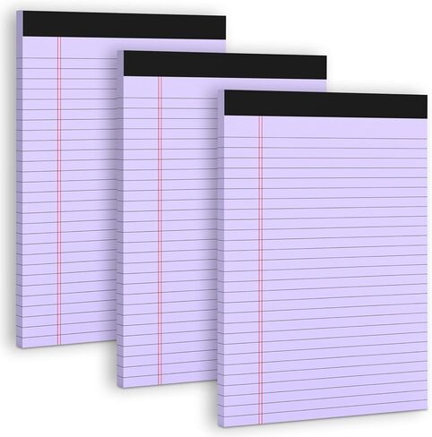 Pink Legal Pads 8.5 x 11 Wide Ruled Notepads, 3 Pack Note Pads 8.5 x 11 Lined Paper Pink Writing Pads 30 Sheets per Notepad Double-Side Printed Colored Legal Pads for Home, Office, School in Kuwait