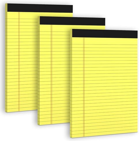 Pink Legal Pads 8.5 x 11 Wide Ruled Notepads, 3 Pack Note Pads 8.5 x 11 Lined Paper Pink Writing Pads 30 Sheets per Notepad Double-Side Printed Colored Legal Pads for Home, Office, School in Kuwait