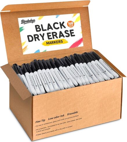 168 Count Black Dry Erase Markers Bulk, Fine Tip Whiteboard Markers, Dry Erase Pens for Kid Teachers, Back to School Supplies in Saudi Arabia