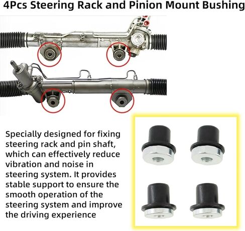 4Pcs Steering Rack and Pinion Mount Bushing Replacement for Dodge Ram 1500 2002-2012 Replace 52106728AC 52113031AD in Saudi Arabia