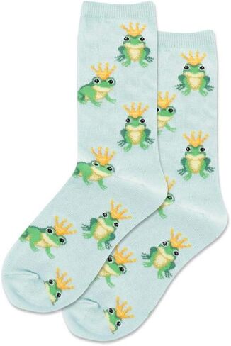 جوارب Hot Sox للأطفال Frog Prince Crew، زوج واحد، أزرق فاتح، مقاس صغير/متوسط ​​للأطفال in Saudi Arabia